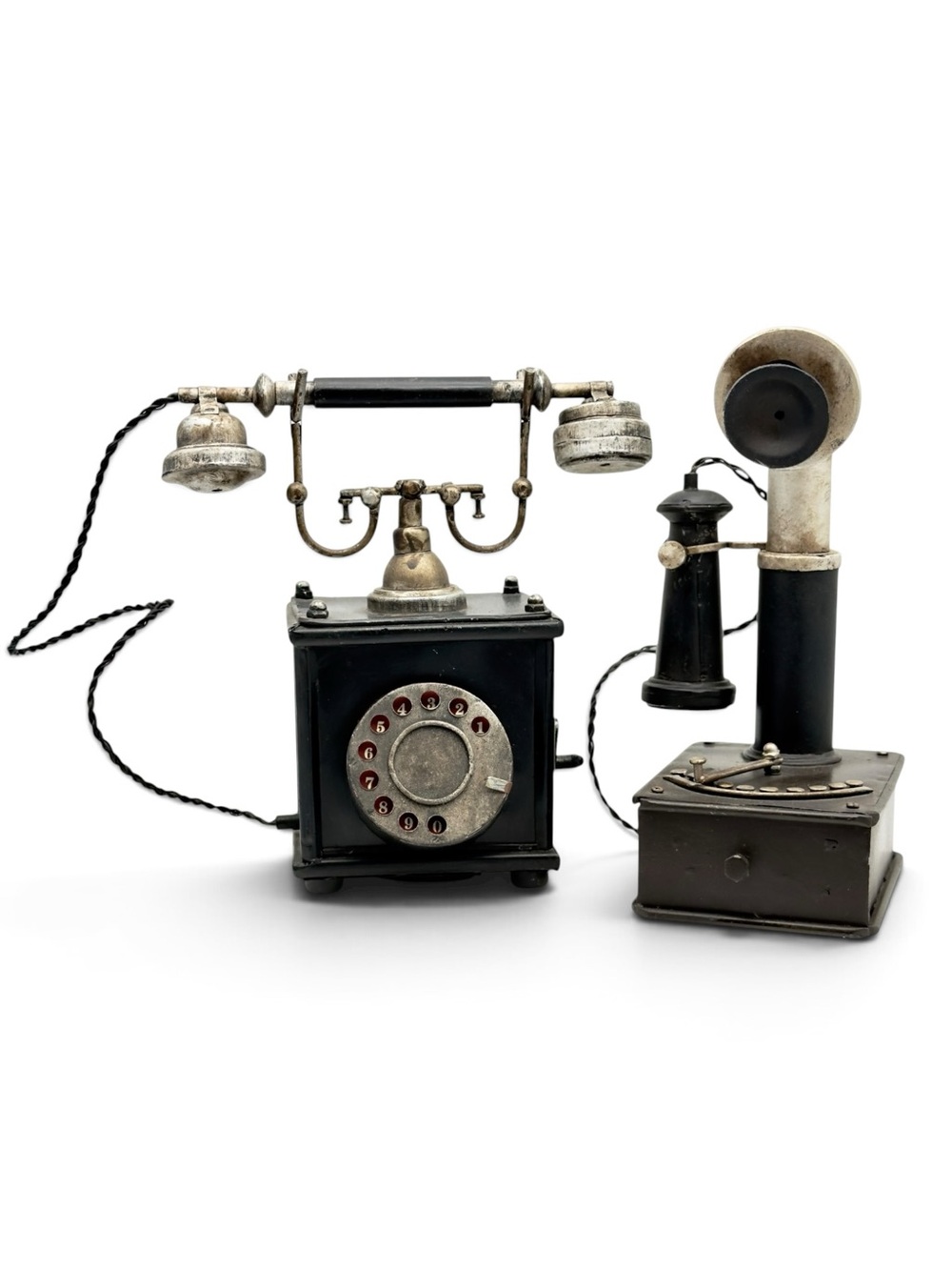 Vintage Style Metal Retro Telephone Set Novelty Coin Bank And Stash Drawer